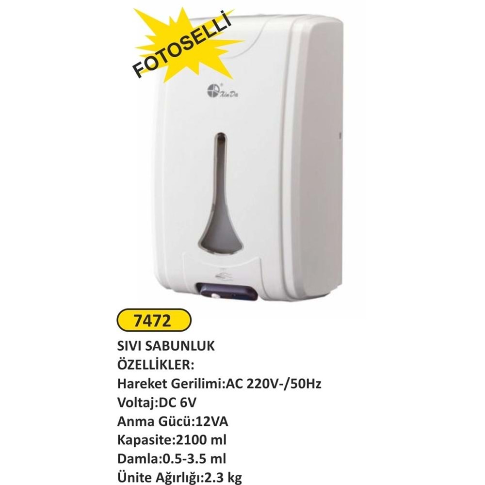 ARI METAL FOTOSELLİ SIVI SABUNLUK ABS 2LT 7472