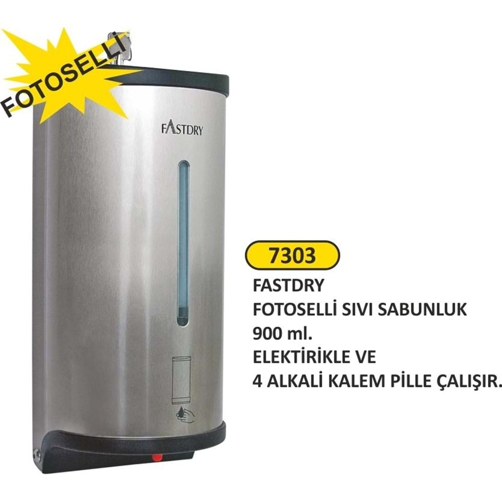 ARI METAL FOTOSELLİ SIVI SABUNLUK PASLANMAZ FASTDRY ELEKTRİKLİ 7303