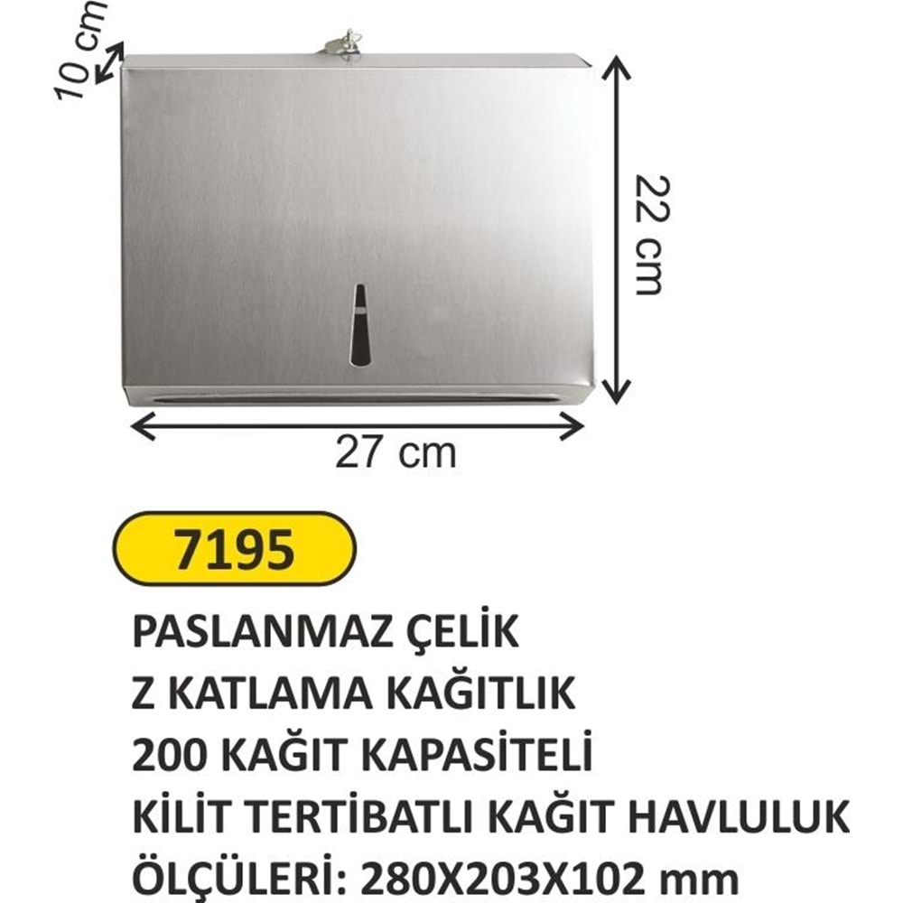 ARI METAL Z KATLAMA KAĞIT HAVLULUK 200LÜK 7195