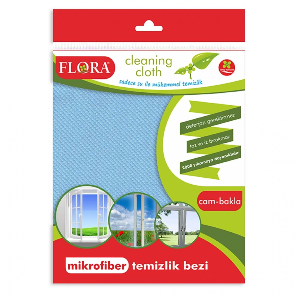 FLORA MİKROFİBER BEZ 40X40CM(CAM-BAKLA)F192