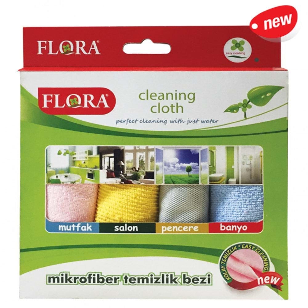 FLORA 4LÜ MİKROFİBER BEZ SETİ 30X40CM F221