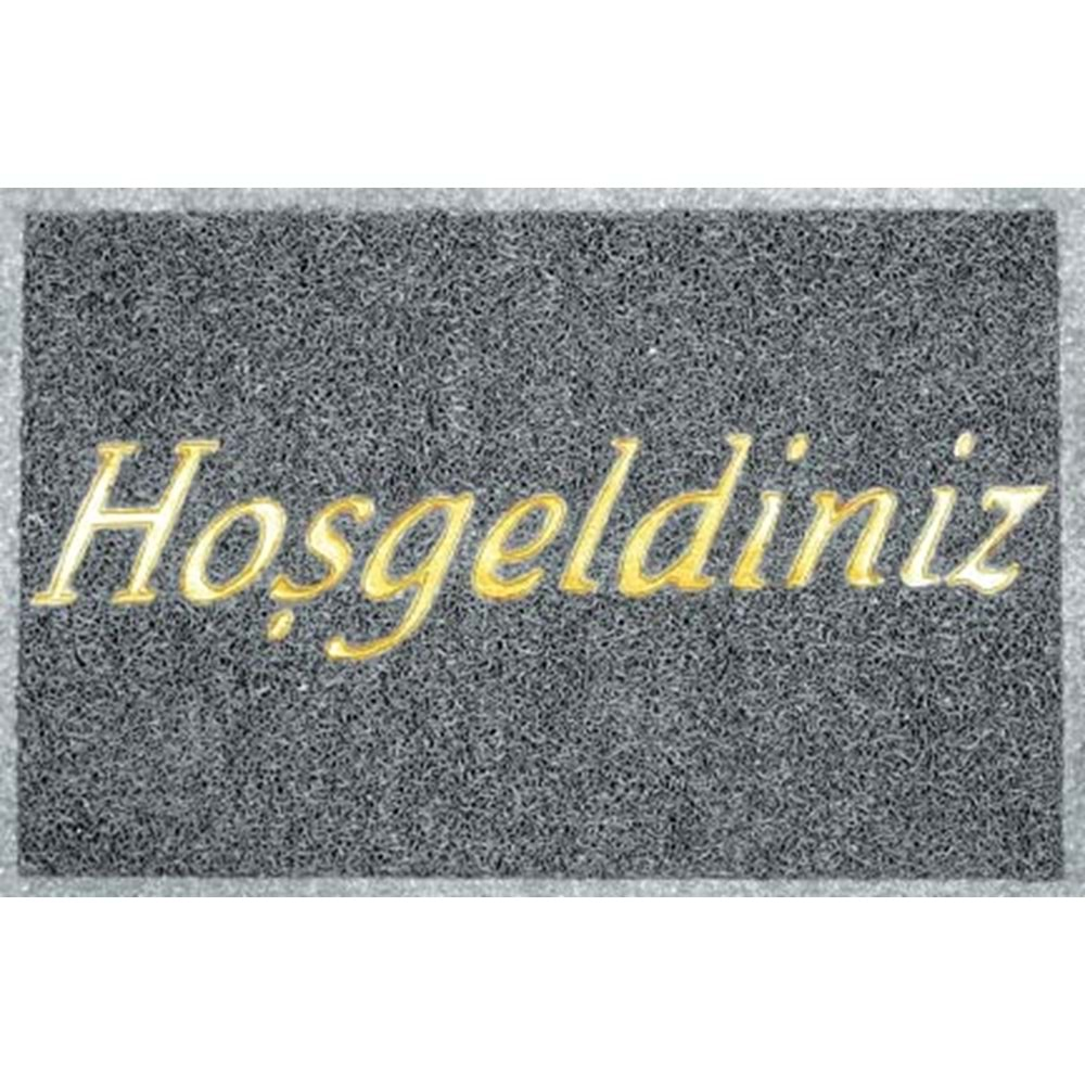 POLSET KIVIRCIK HOŞGELDİNİZ GRİ PASPAS 40CM X 70CM