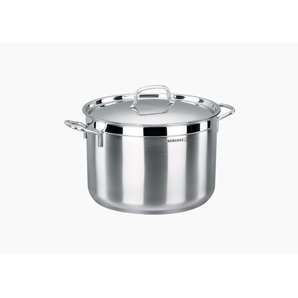 KORKMAZ ALFA ÇELİK EXTRA DERİN TENCERE 30X20CM 14LT A1032