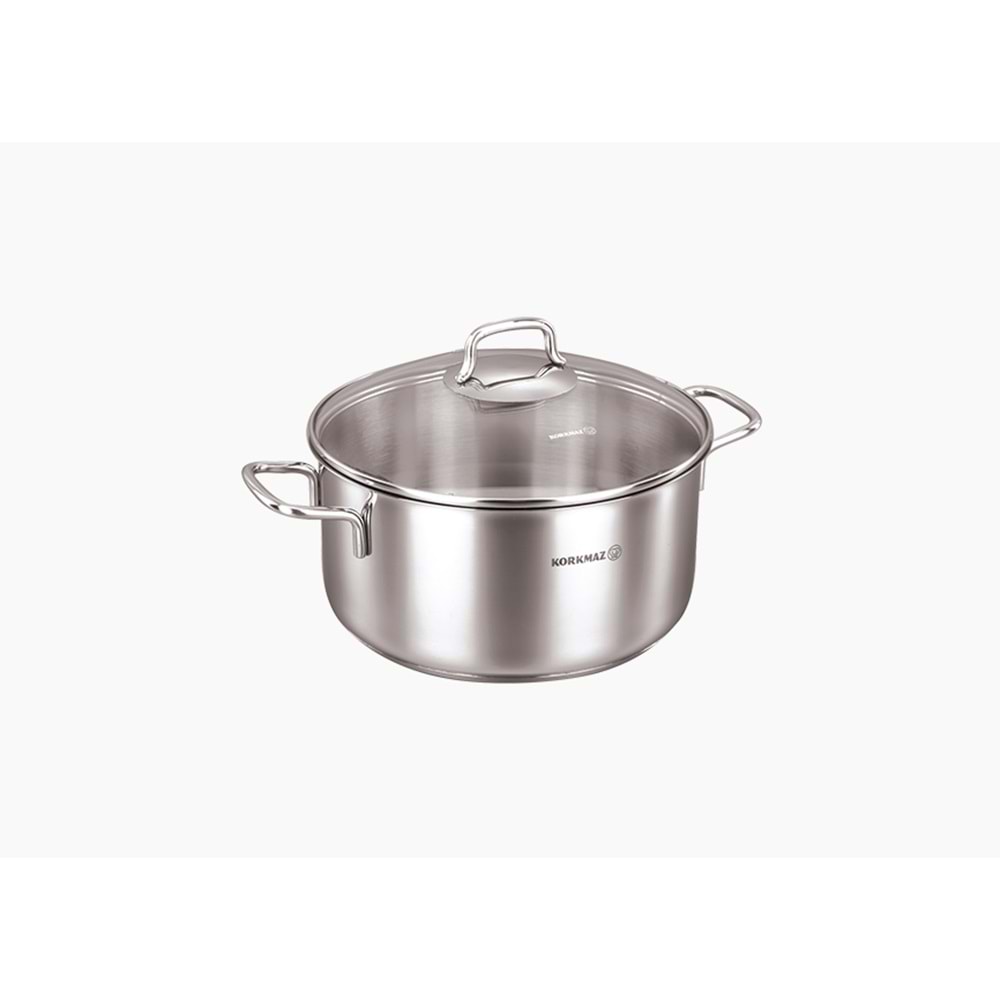 KORKMAZ PERLA ÇELİK TENCERE 18X9CM 2.3LT A1654