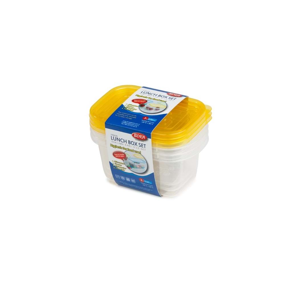 BORA KÖŞELİ SAKLAMA KABI 0,50LT BO534