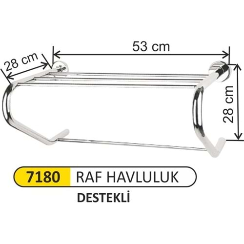 ARI METAL RAF HAVLULUK DESTEKLİ PİRİNÇ 7180