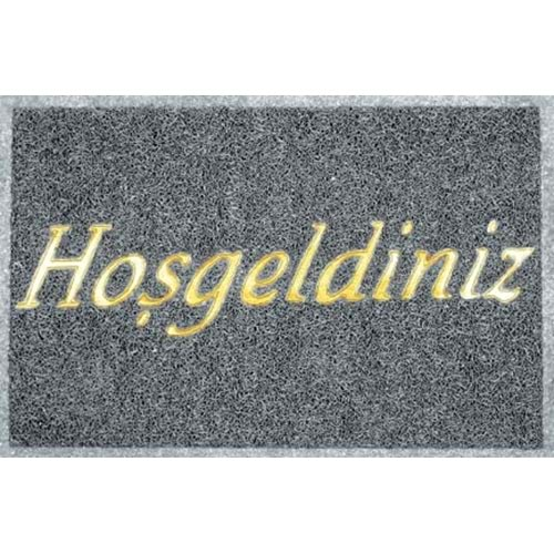 POLSET KIVIRCIK HOŞGELDİNİZ GRİ PASPAS 45CM X 75CM